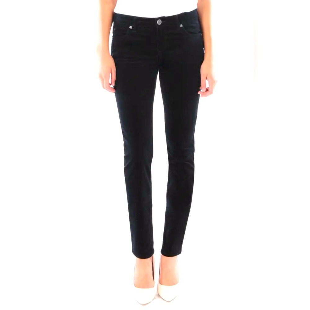 Kut from the Kloth black corduroy mid-rise skinny jeans. Size 2